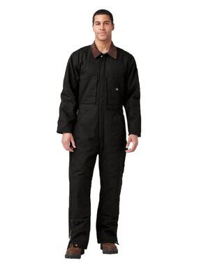 NWT Dickie's Men's Insulated Blended Duck Full Coverall Black Size XL $170 FLH77